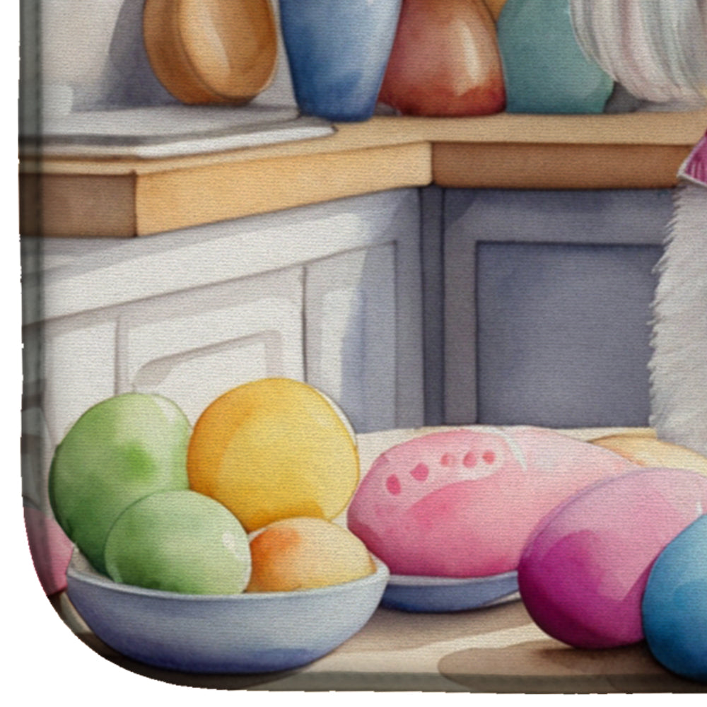 Decorating Easter Maltese Dish Drying Mat Absorbent Dish Drying Mat Pad for Kitchen Counter Dish Drainer Mat for Countertop, 14 x 21", Multicolor