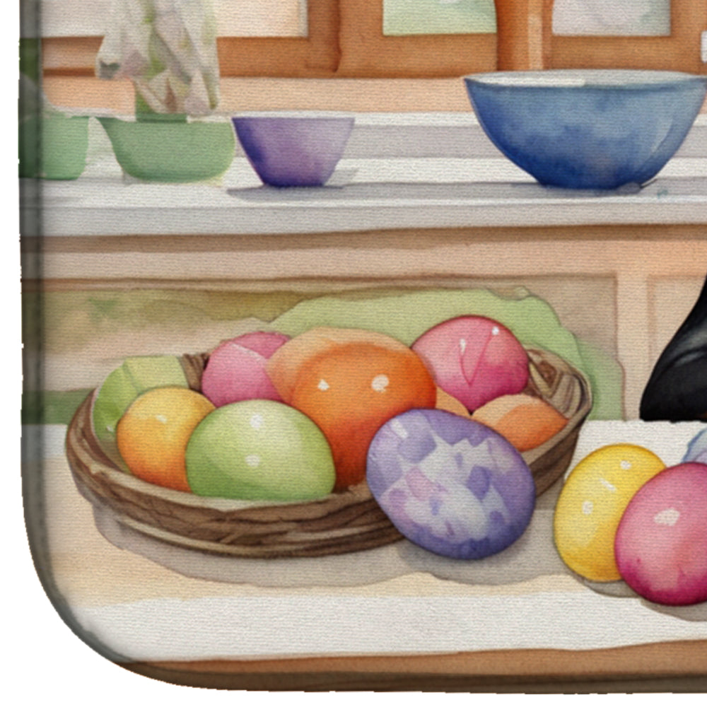 Decorating Easter Manchester Terrier Dish Drying Mat Absorbent Dish Drying Mat Pad for Kitchen Counter Dish Drainer Mat for Countertop, 14 x 21", Multicolor