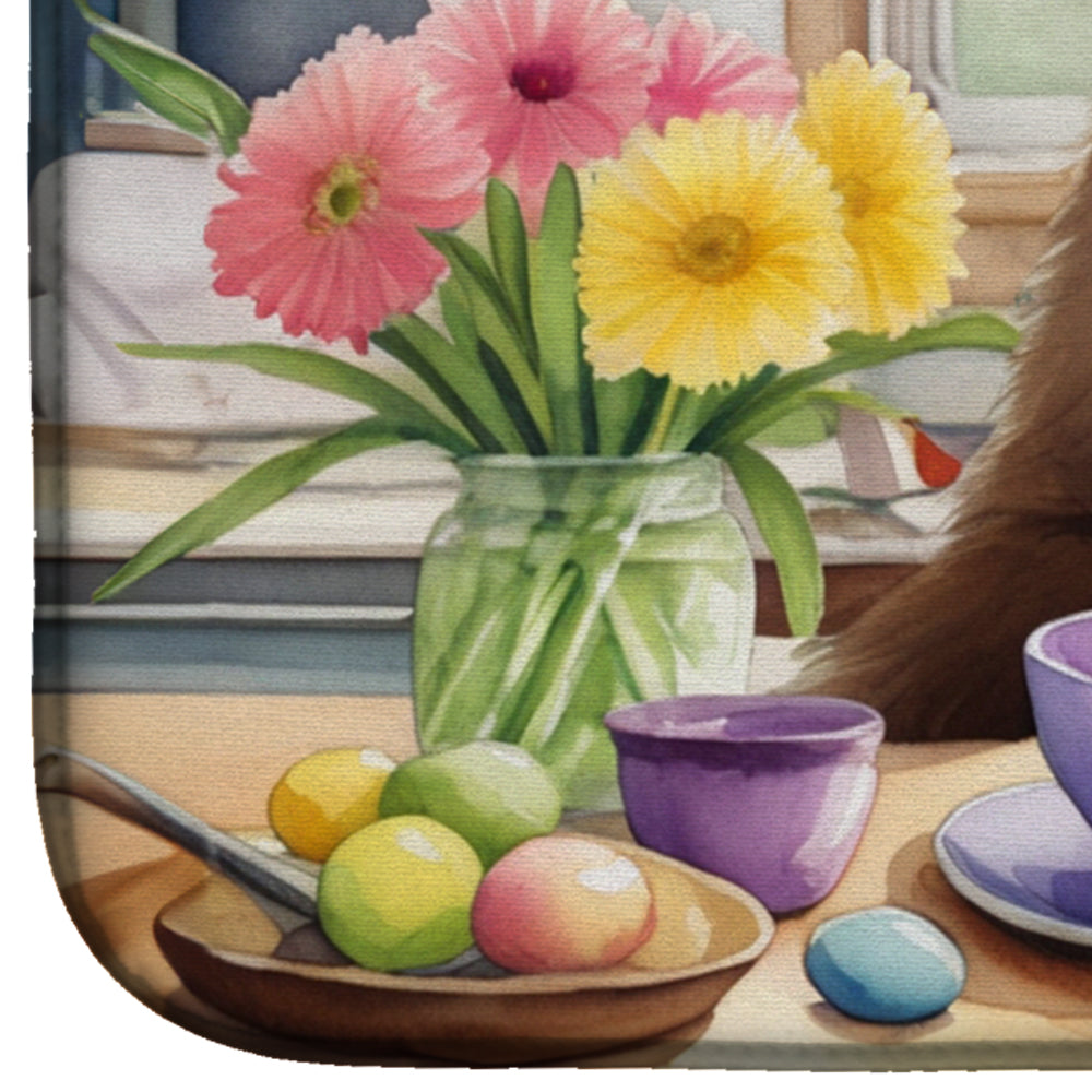 Decorating Easter Newfoundland Dish Drying Mat Absorbent Dish Drying Mat Pad for Kitchen Counter Dish Drainer Mat for Countertop, 14 x 21", Multicolor