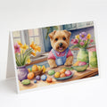 Decorating Easter Norfolk Terrier Greeting Cards Pack of 8 Blank Cards with Envelopes Whimsical A7 Size 5x7
