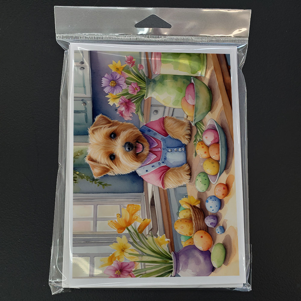 Decorating Easter Norfolk Terrier Greeting Cards Pack of 8 Blank Cards with Envelopes Whimsical A7 Size 5x7