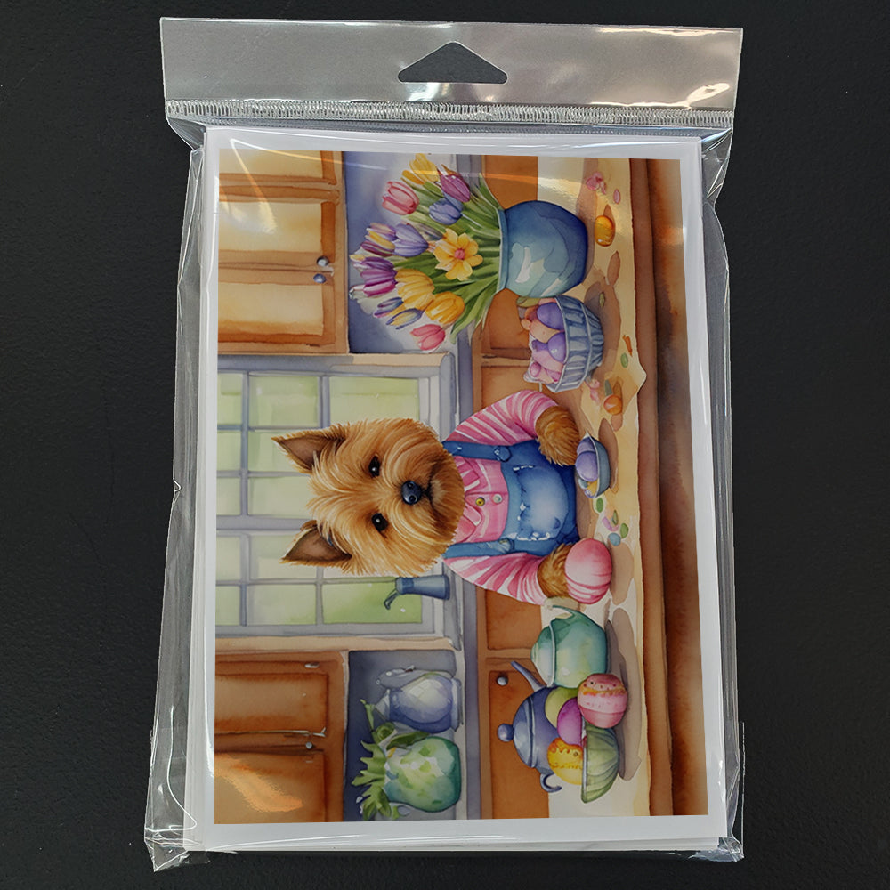 Decorating Easter Norwich Terrier Greeting Cards Pack of 8 Blank Cards with Envelopes Whimsical A7 Size 5x7