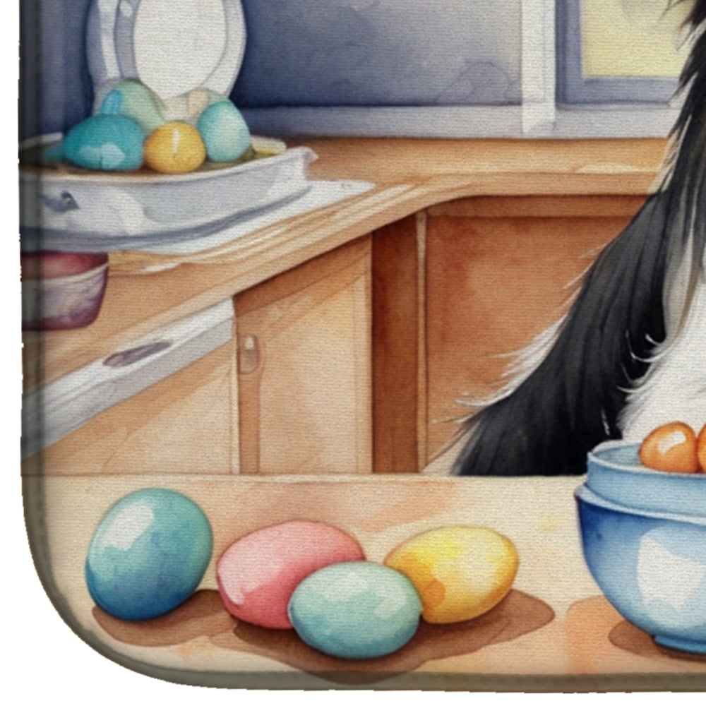 Decorating Easter Papillon Dish Drying Mat Absorbent Dish Drying Mat Pad for Kitchen Counter Dish Drainer Mat for Countertop, 14 x 21", Multicolor