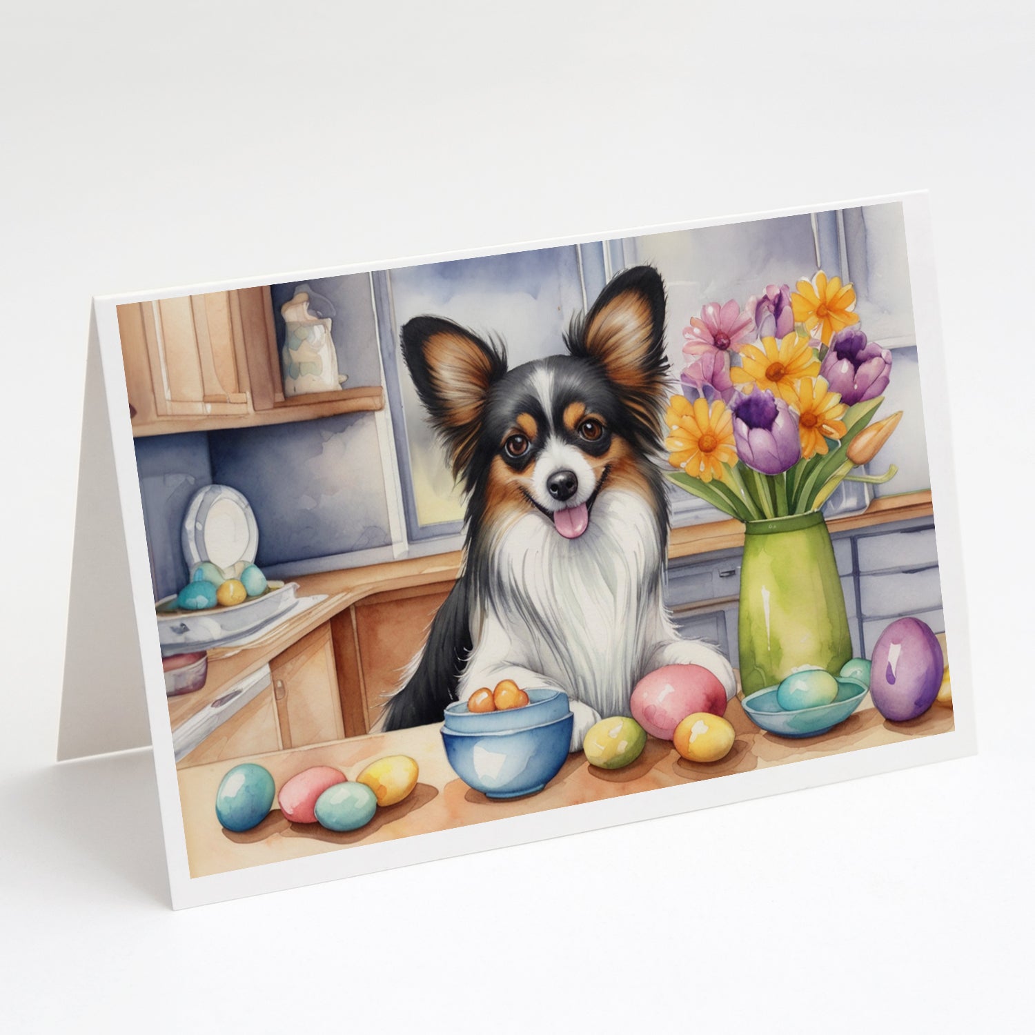 Decorating Easter Papillon Greeting Cards Pack of 8 Blank Cards with Envelopes Whimsical A7 Size 5x7