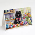 Decorating Easter Pomeranian Greeting Cards Pack of 8 Blank Cards with Envelopes Whimsical A7 Size 5x7