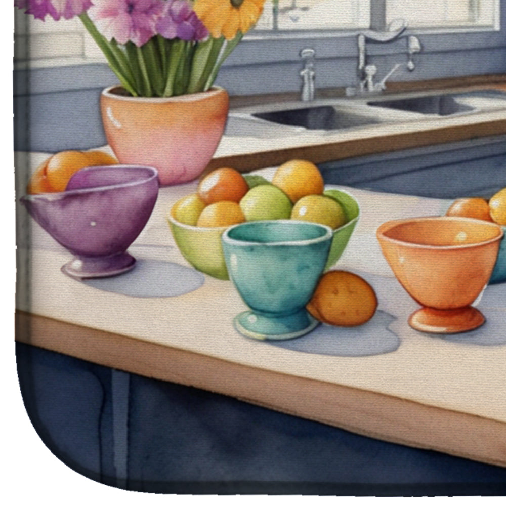 Decorating Easter Black Poodle Dish Drying Mat Absorbent Dish Drying Mat Pad for Kitchen Counter Dish Drainer Mat for Countertop, 14 x 21", Multicolor
