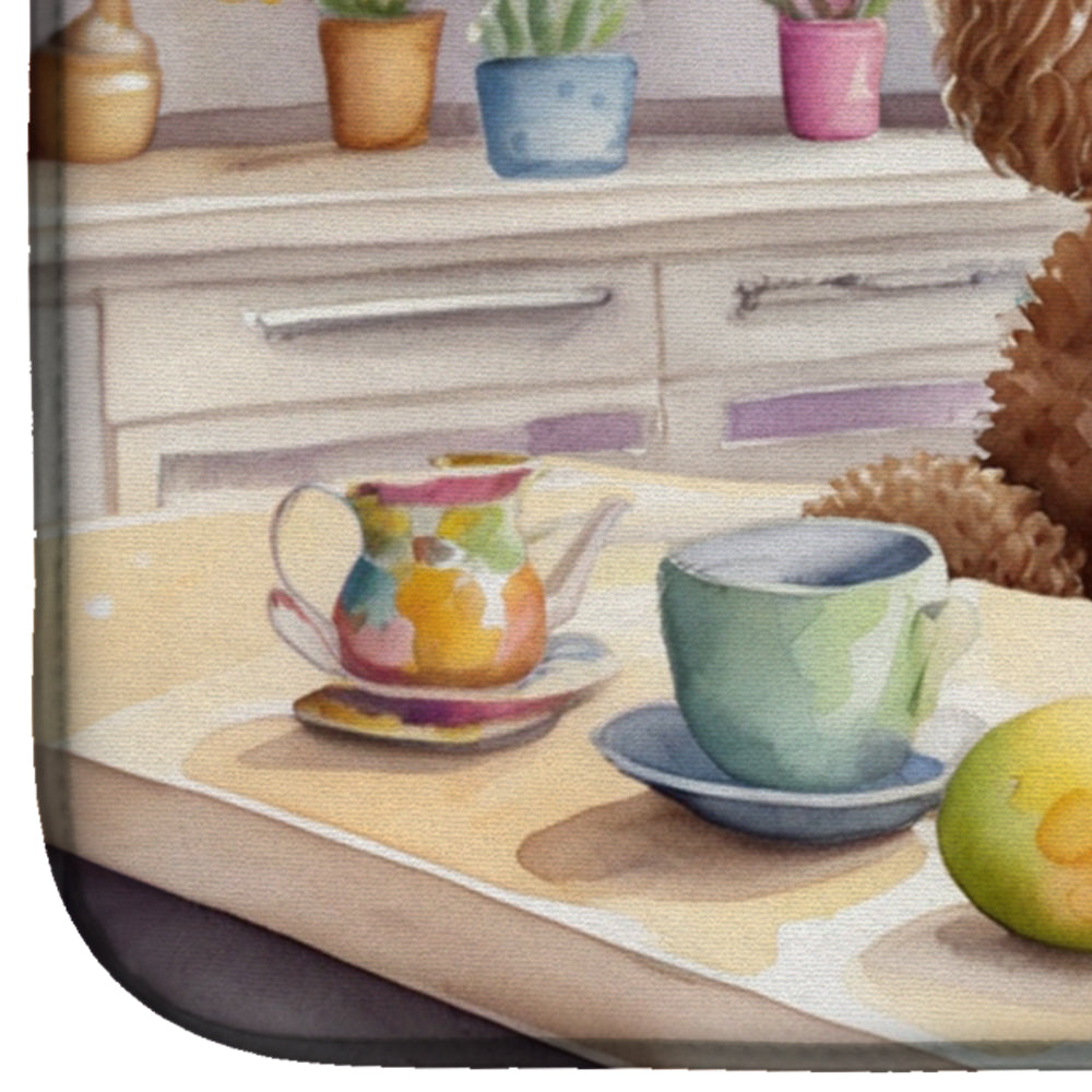 Decorating Easter Poodle Dish Drying Mat Absorbent Dish Drying Mat Pad for Kitchen Counter Dish Drainer Mat for Countertop, 14 x 21", Multicolor