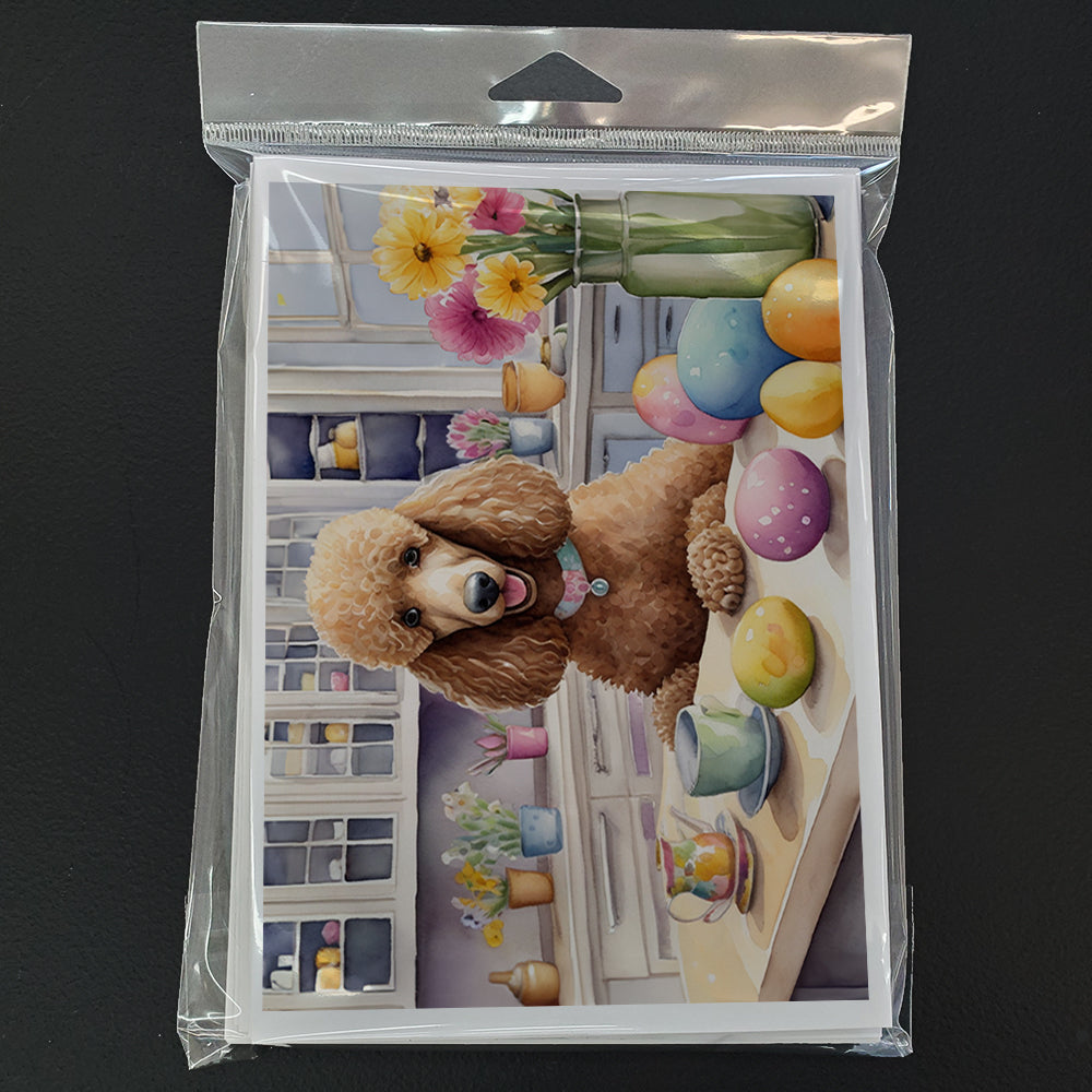 Decorating Easter Poodle Greeting Cards Pack of 8 Blank Cards with Envelopes Whimsical A7 Size 5x7