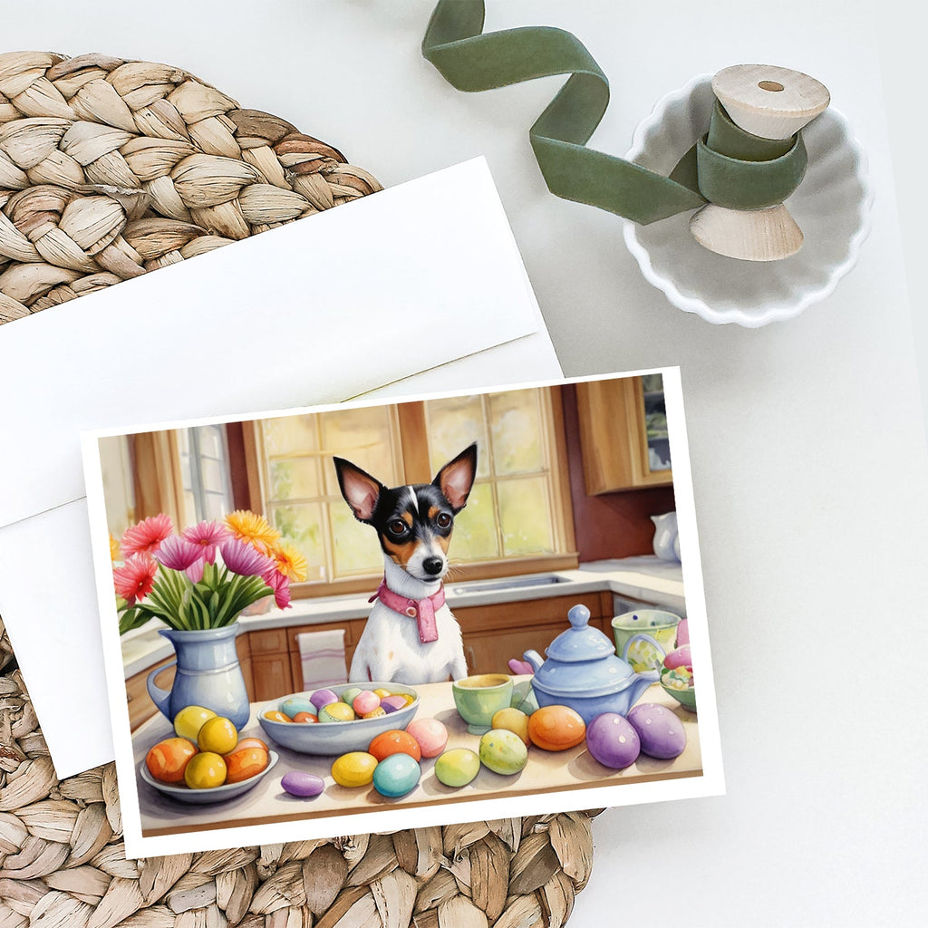 Decorating Easter Rat Terrier Greeting Cards Pack of 8 Blank Cards with Envelopes Whimsical A7 Size 5x7