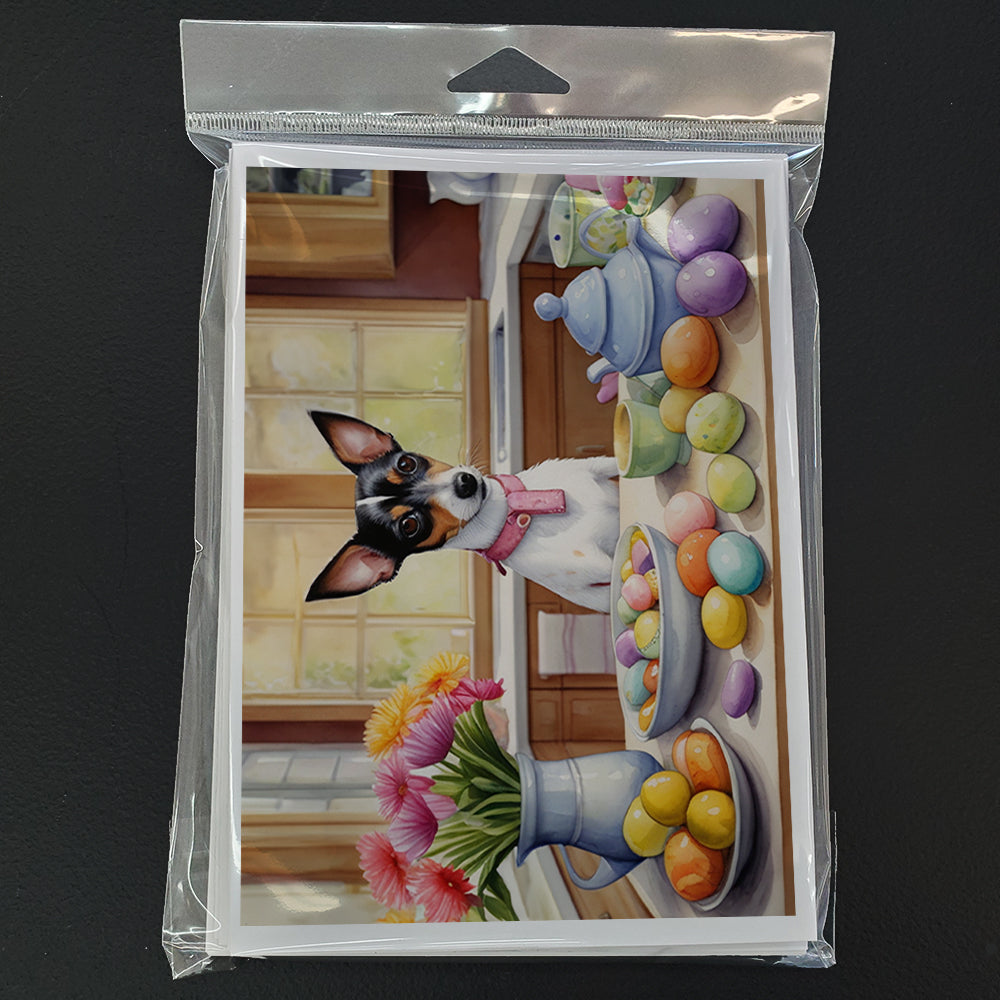 Decorating Easter Rat Terrier Greeting Cards Pack of 8 Blank Cards with Envelopes Whimsical A7 Size 5x7