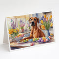 Decorating Easter Rhodesian Ridgeback Greeting Cards Pack of 8 Blank Cards with Envelopes Whimsical A7 Size 5x7