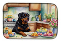 Decorating Easter Rottweiler Dish Drying Mat Absorbent Dish Drying Mat Pad for Kitchen Counter Dish Drainer Mat for Countertop, 14 x 21", Multicolor