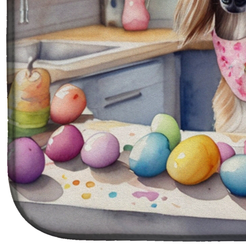 Decorating Easter Saluki Dish Drying Mat Absorbent Dish Drying Mat Pad for Kitchen Counter Dish Drainer Mat for Countertop, 14 x 21", Multicolor