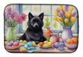 Decorating Easter Schipperke Dish Drying Mat Absorbent Dish Drying Mat Pad for Kitchen Counter Dish Drainer Mat for Countertop, 14 x 21", Multicolor