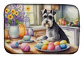Decorating Easter Schnauzer Dish Drying Mat Absorbent Dish Drying Mat Pad for Kitchen Counter Dish Drainer Mat for Countertop, 14 x 21", Multicolor