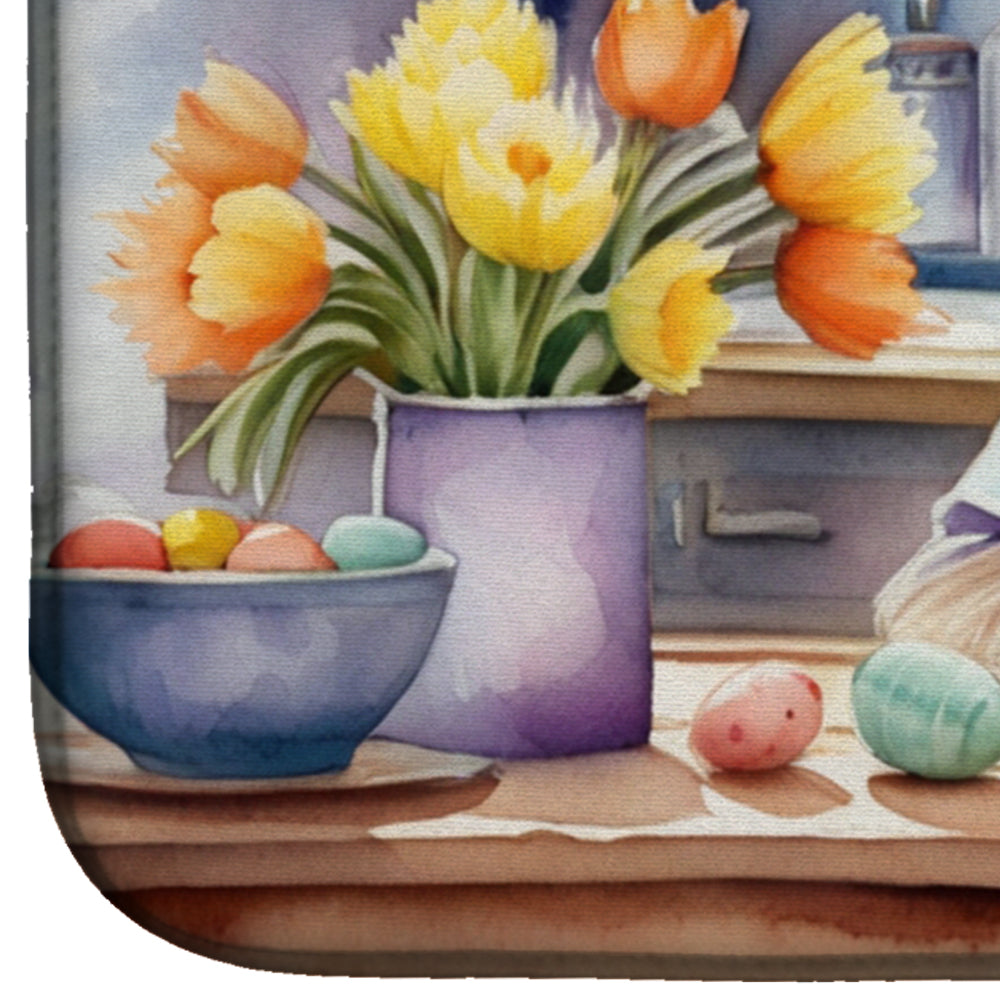Decorating Easter Skye Terrier Dish Drying Mat Absorbent Dish Drying Mat Pad for Kitchen Counter Dish Drainer Mat for Countertop, 14 x 21", Multicolor