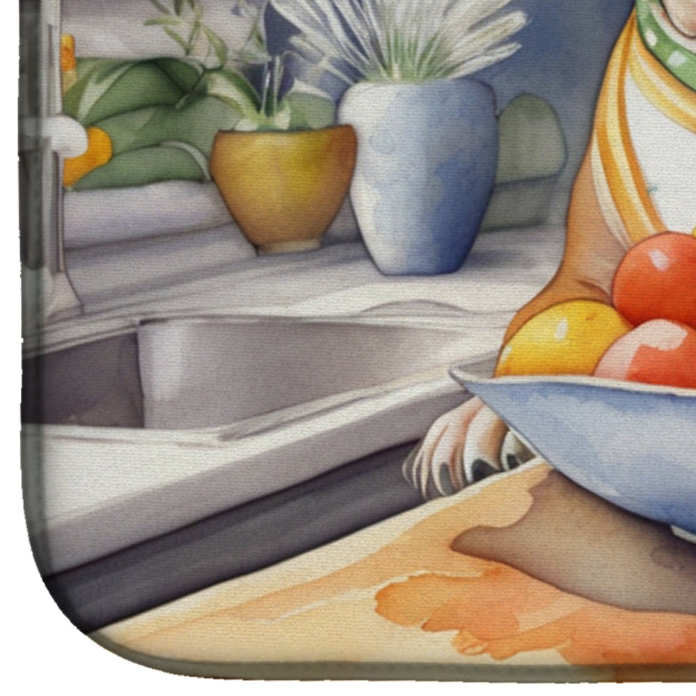 Decorating Easter Staffordshire Bull Terrier Dish Drying Mat Absorbent Dish Drying Mat Pad for Kitchen Counter Dish Drainer Mat for Countertop, 14 x 21", Multicolor