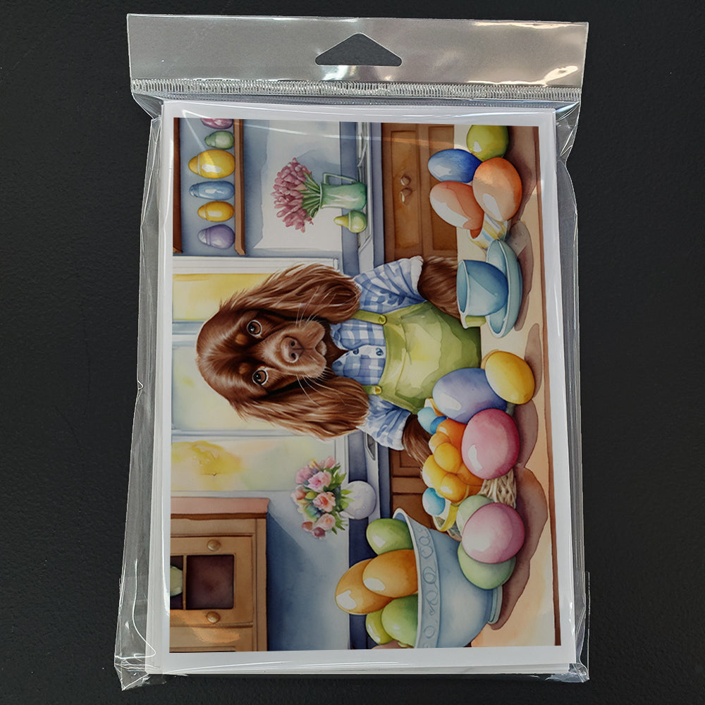 Decorating Easter Sussex Spaniel Greeting Cards Pack of 8 Blank Cards with Envelopes Whimsical A7 Size 5x7
