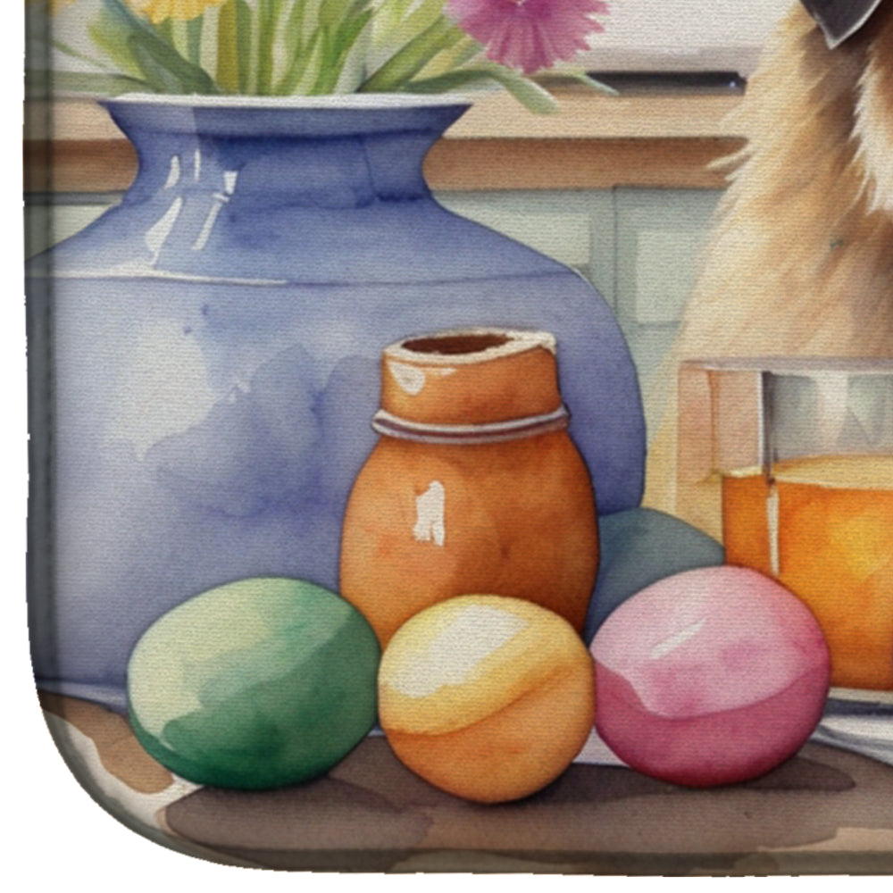Decorating Easter Tibetan Mastiff Dish Drying Mat Absorbent Dish Drying Mat Pad for Kitchen Counter Dish Drainer Mat for Countertop, 14 x 21", Multicolor