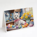 Decorating Easter Westie Greeting Cards Pack of 8 Blank Cards with Envelopes Whimsical A7 Size 5x7