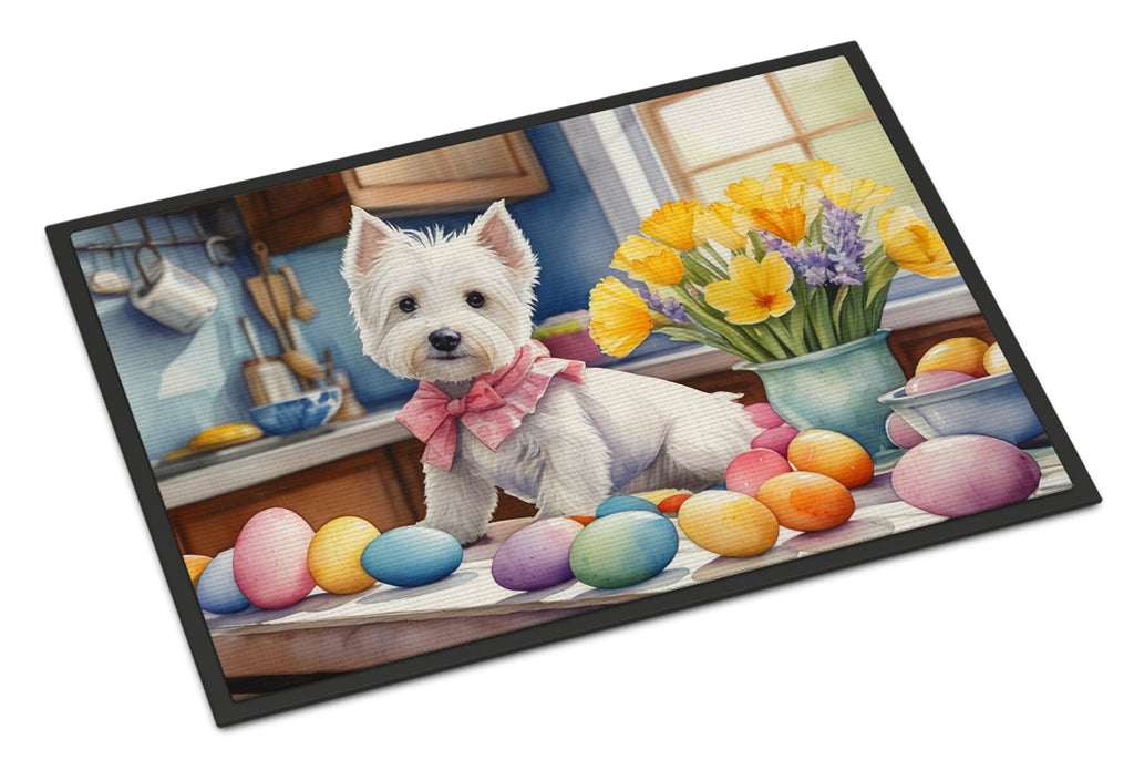 Decorating Easter Westie Doormat Indoor Outdoor 18H X 27W Front Door Mat Rugs for Entryway, Non Slip Washable
