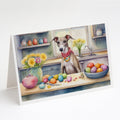 Decorating Easter Whippet Greeting Cards Pack of 8 Blank Cards with Envelopes Whimsical A7 Size 5x7