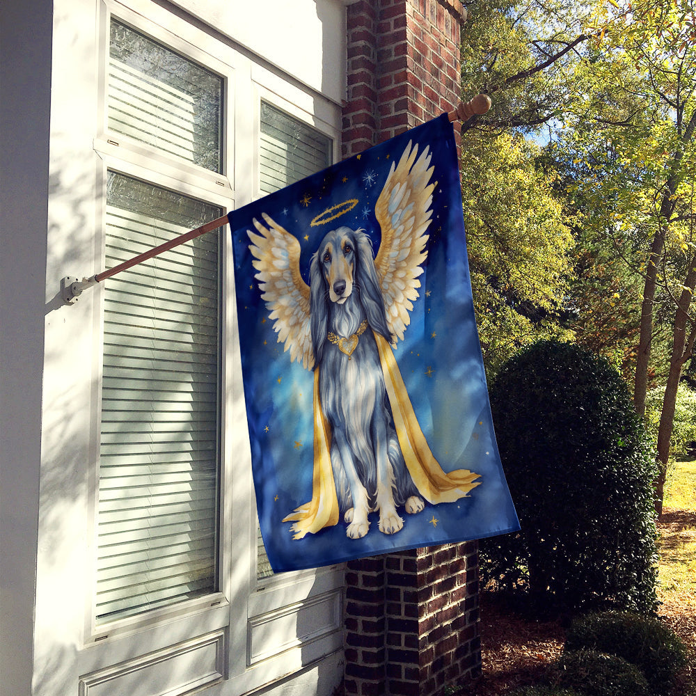Afghan Hound My Angel House Flag 28x40 Porch Sleeve Pole Decorative Outside Yard Banner Artwork Wall Hanging, Polyester