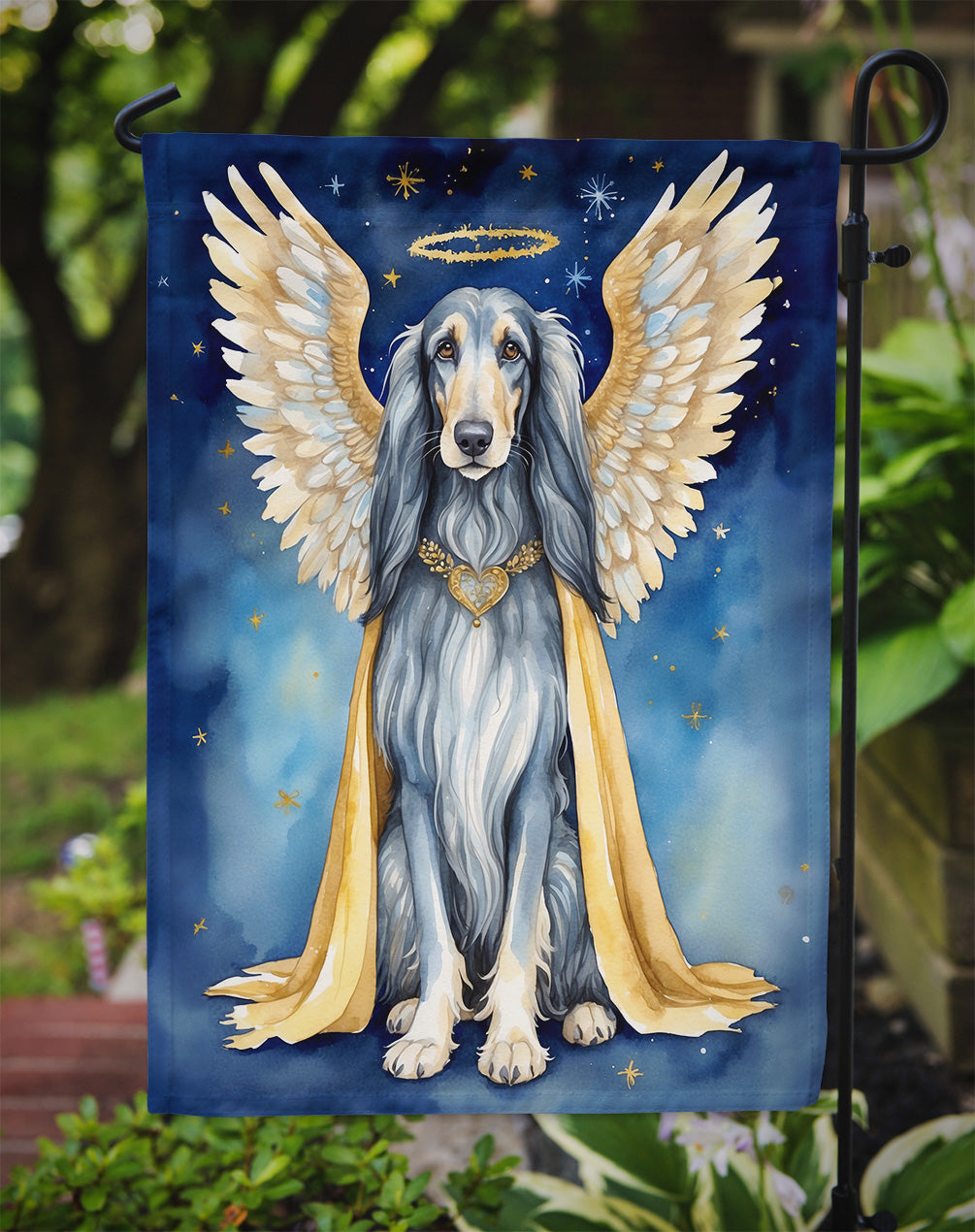 Afghan Hound My Angel Garden Flag Mailbox Decorative Yard Banner Outside Patio Artwork for Flower Beds, Garden Size, Multicolor