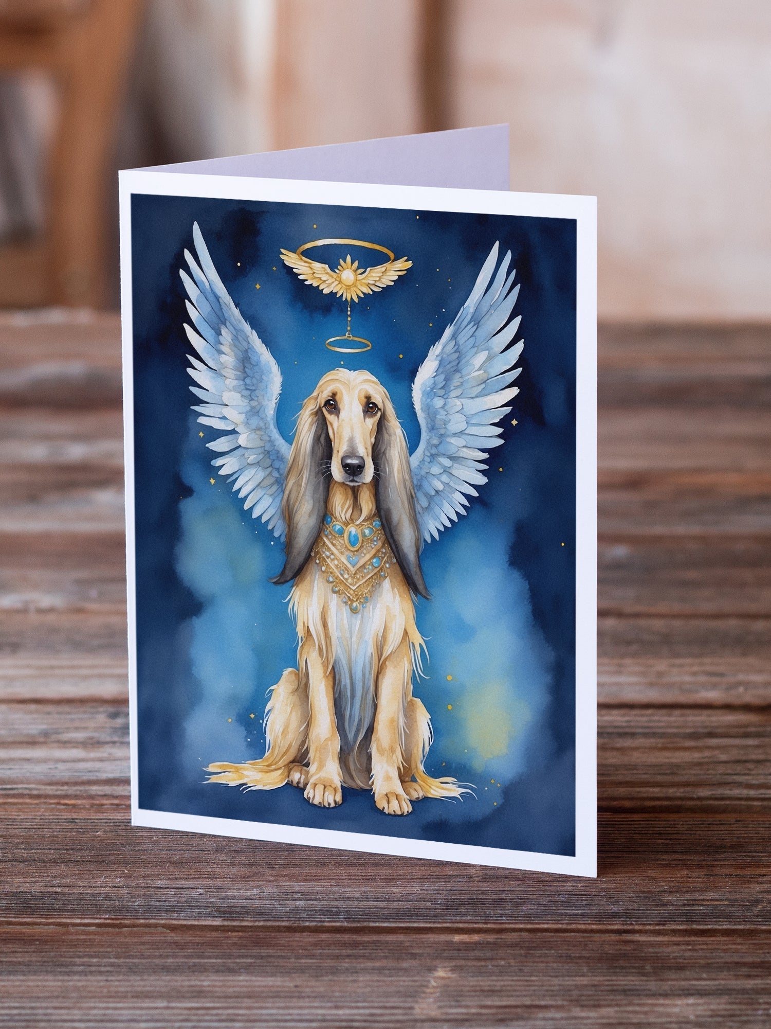 Afghan Hound My Angel Greeting Cards Pack of 8 Blank Cards with Envelopes Whimsical A7 Size 5x7