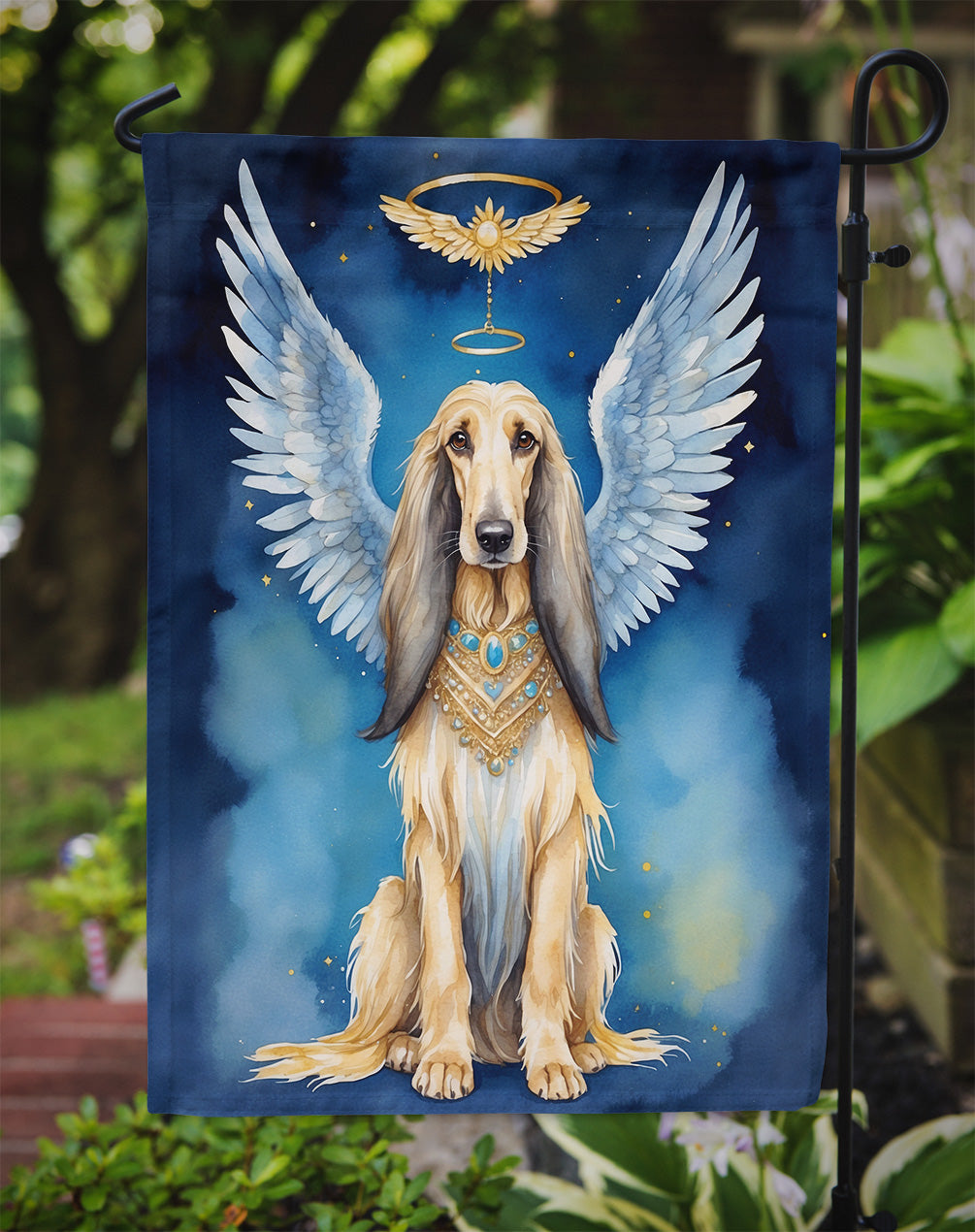 Afghan Hound My Angel Garden Flag Mailbox Decorative Yard Banner Outside Patio Artwork for Flower Beds, Garden Size, Multicolor
