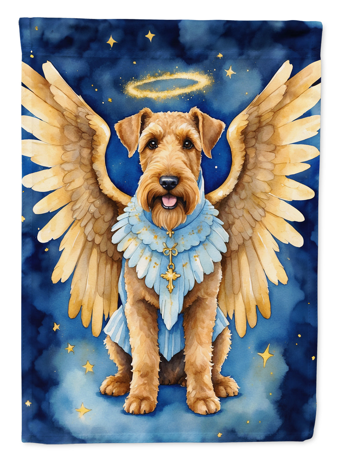 Airedale Terrier My Angel House Flag 28x40 Porch Sleeve Pole Decorative Outside Yard Banner Artwork Wall Hanging, Polyester