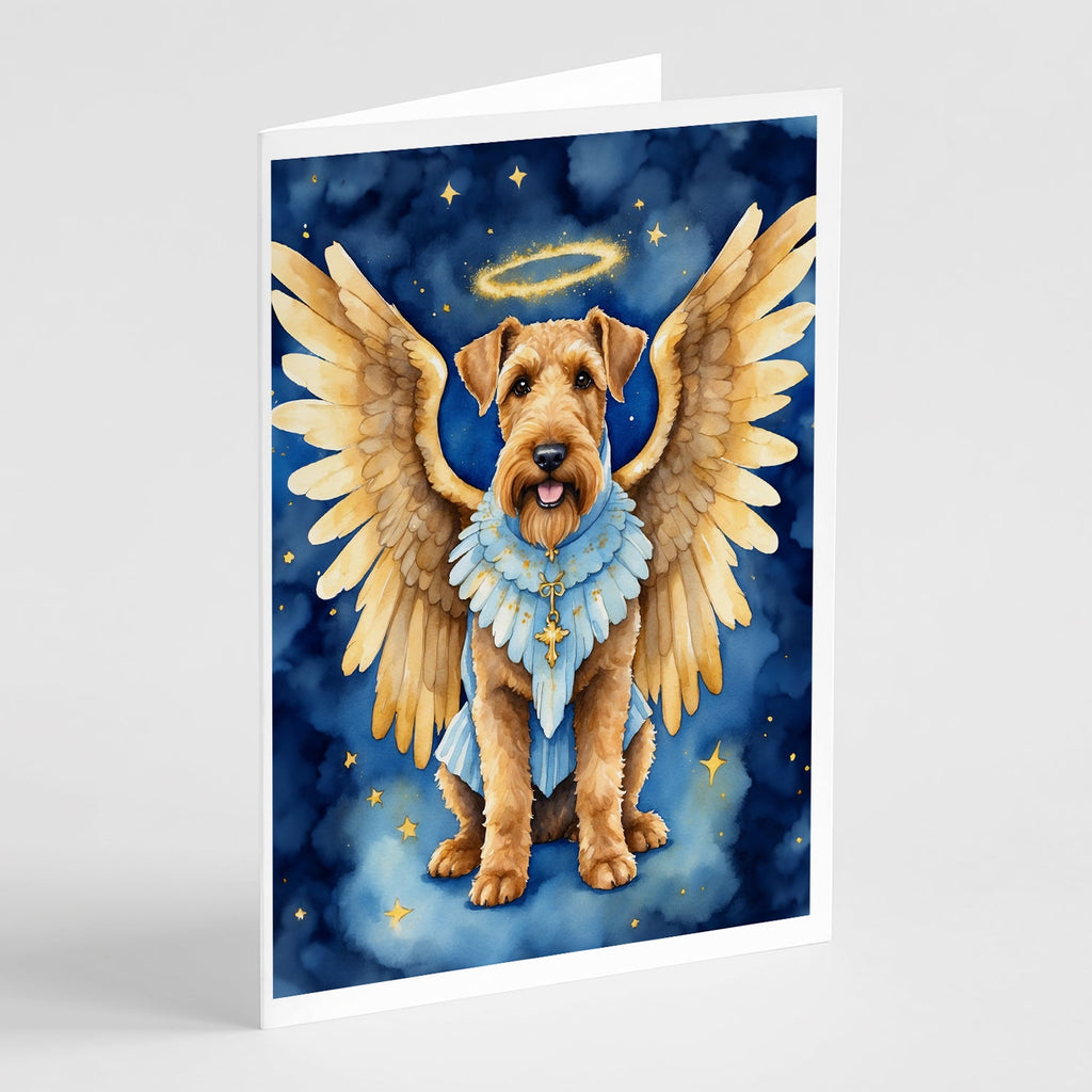 Airedale Terrier My Angel Greeting Cards Pack of 8 Blank Cards with Envelopes Whimsical A7 Size 5x7
