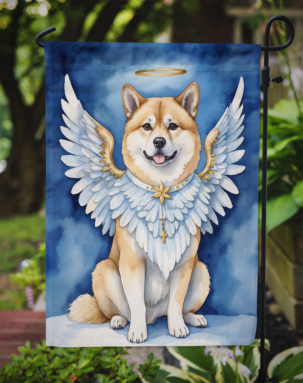 Akita My Angel Garden Flag Mailbox Decorative Yard Banner Outside Patio Artwork for Flower Beds, Garden Size, Multicolor