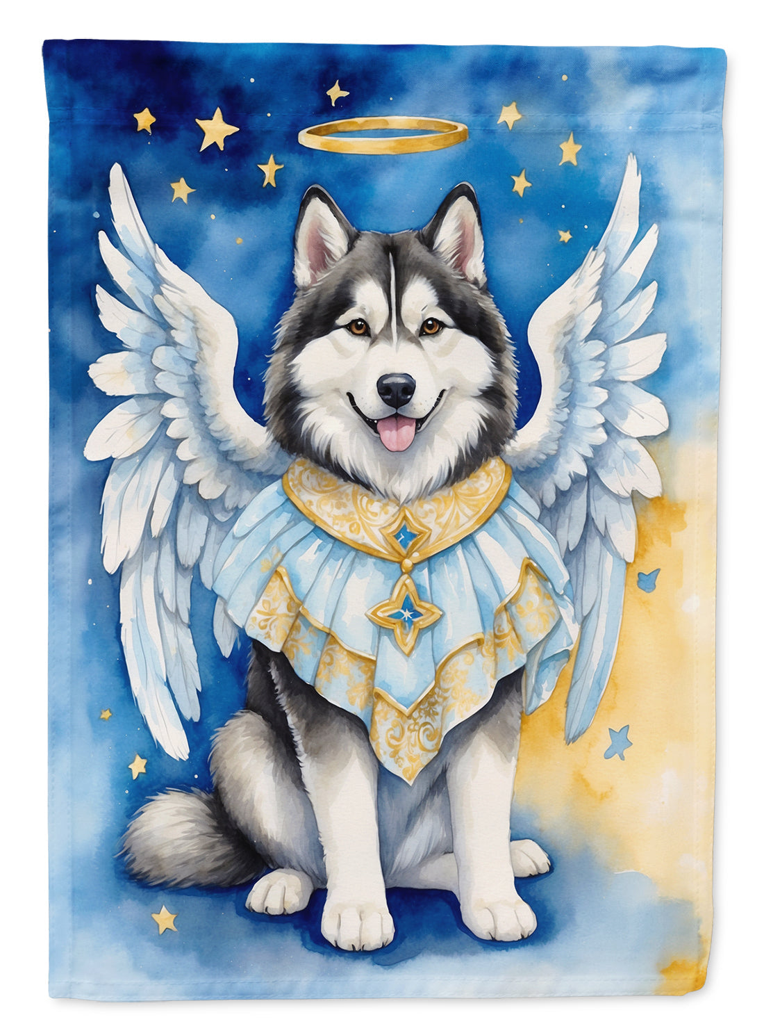 Alaskan Malamute My Angel House Flag 28x40 Porch Sleeve Pole Decorative Outside Yard Banner Artwork Wall Hanging, Polyester