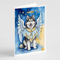 Alaskan Malamute My Angel Greeting Cards Pack of 8 Blank Cards with Envelopes Whimsical A7 Size 5x7