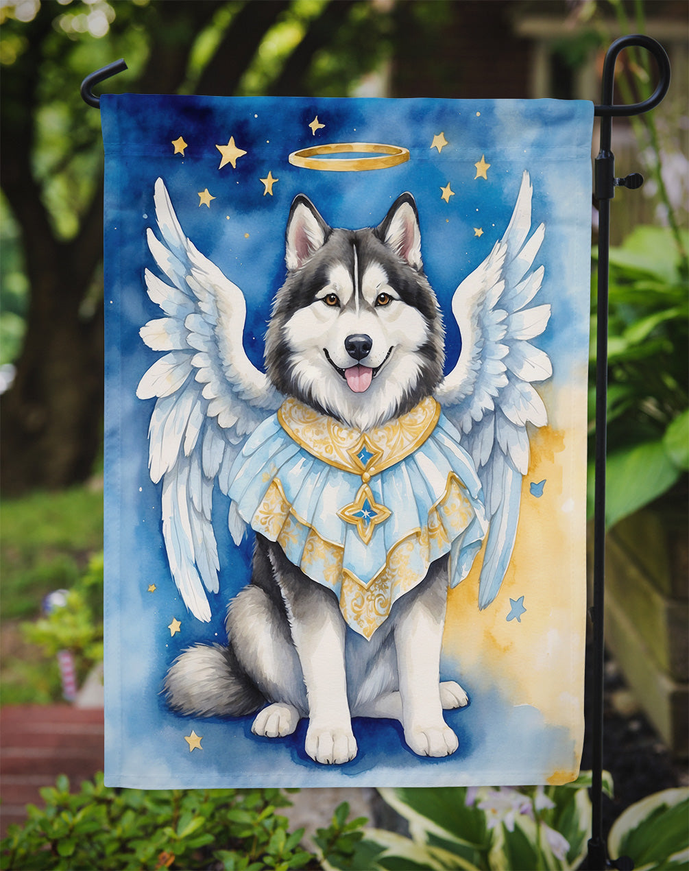 Alaskan Malamute My Angel Garden Flag Mailbox Decorative Yard Banner Outside Patio Artwork for Flower Beds, Garden Size, Multicolor