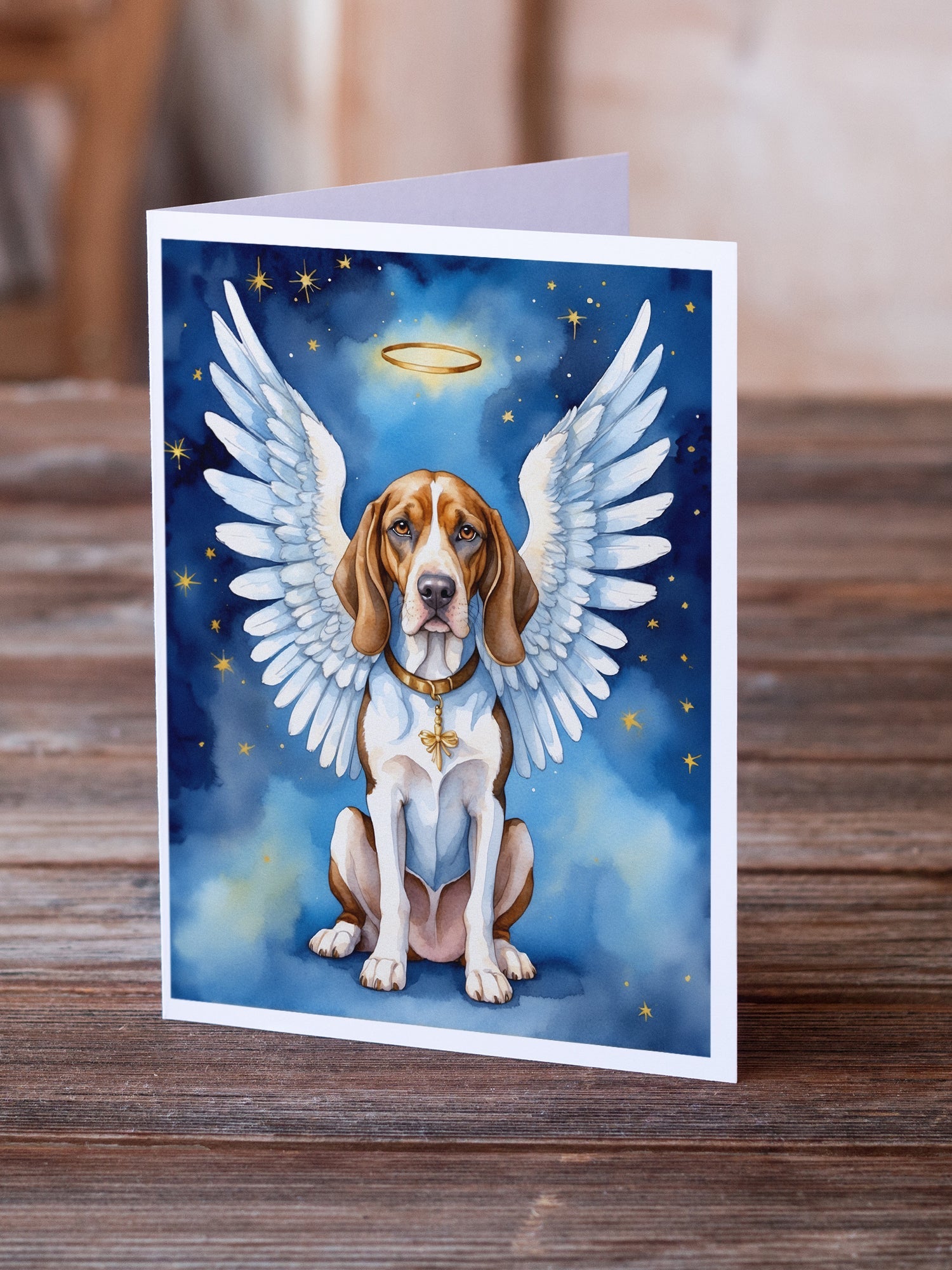 American English Coonhound My Angel Greeting Cards Pack of 8 Blank Cards with Envelopes Whimsical A7 Size 5x7