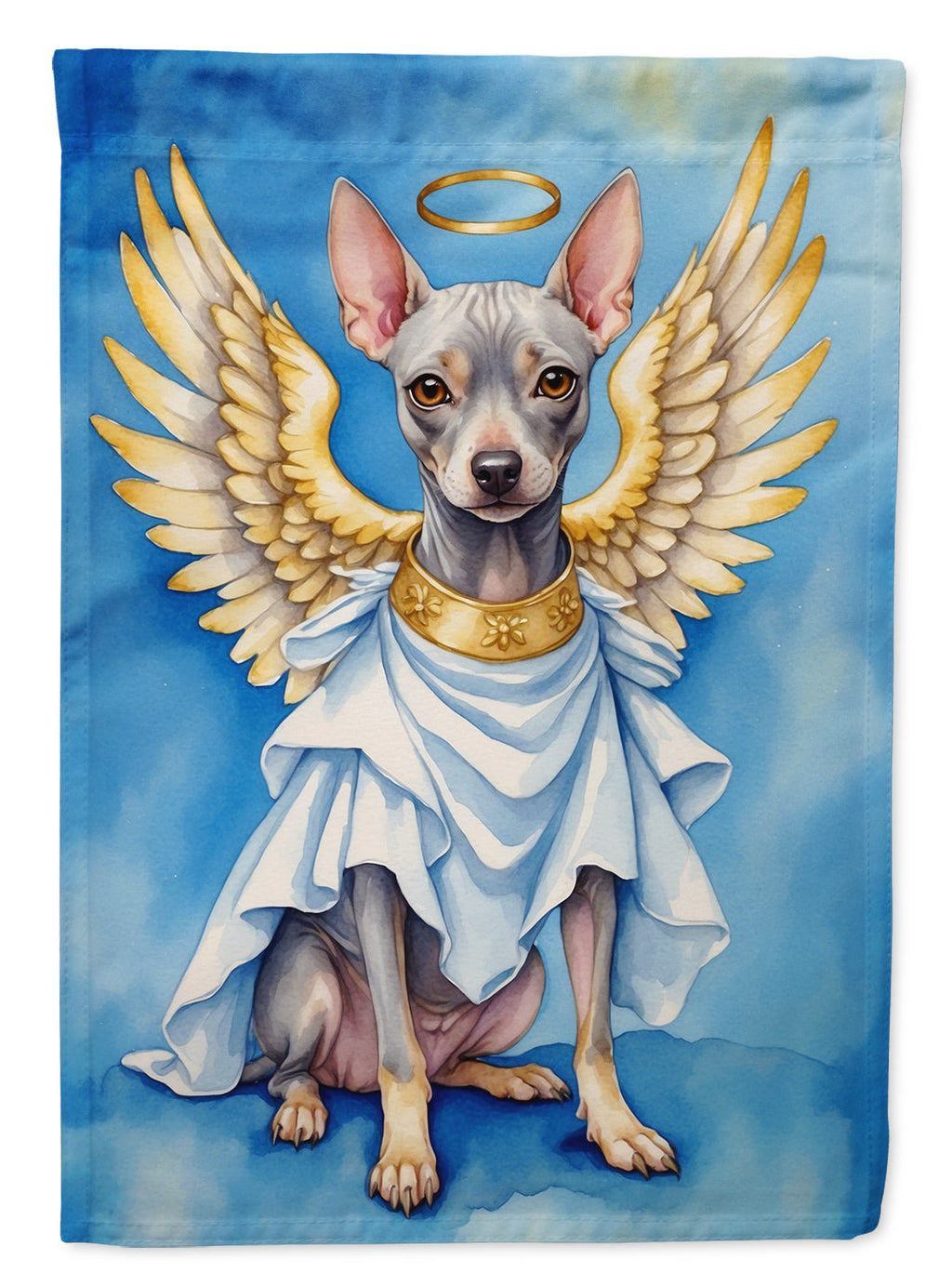 American Hairless Terrier My Angel House Flag 28x40 Porch Sleeve Pole Decorative Outside Yard Banner Artwork Wall Hanging, Polyester
