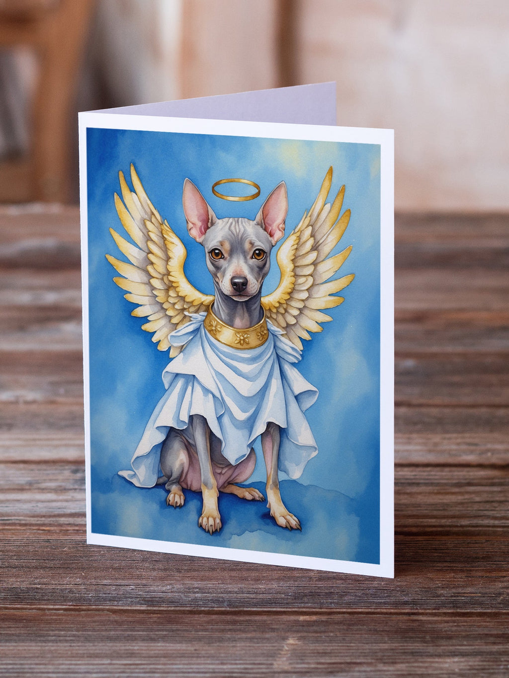 American Hairless Terrier My Angel Greeting Cards Pack of 8 Blank Cards with Envelopes Whimsical A7 Size 5x7