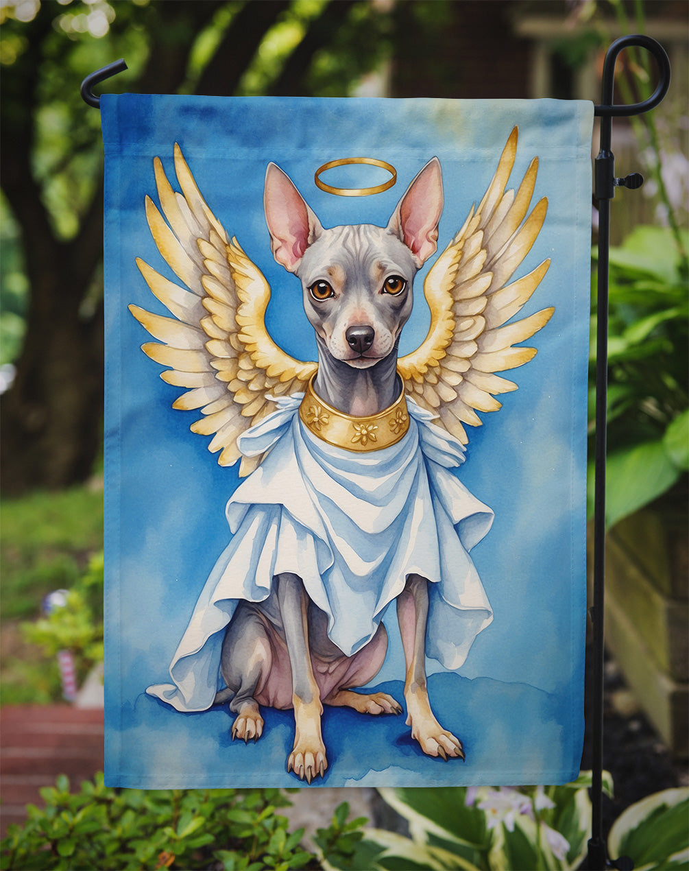American Hairless Terrier My Angel Garden Flag Mailbox Decorative Yard Banner Outside Patio Artwork for Flower Beds, Garden Size, Multicolor