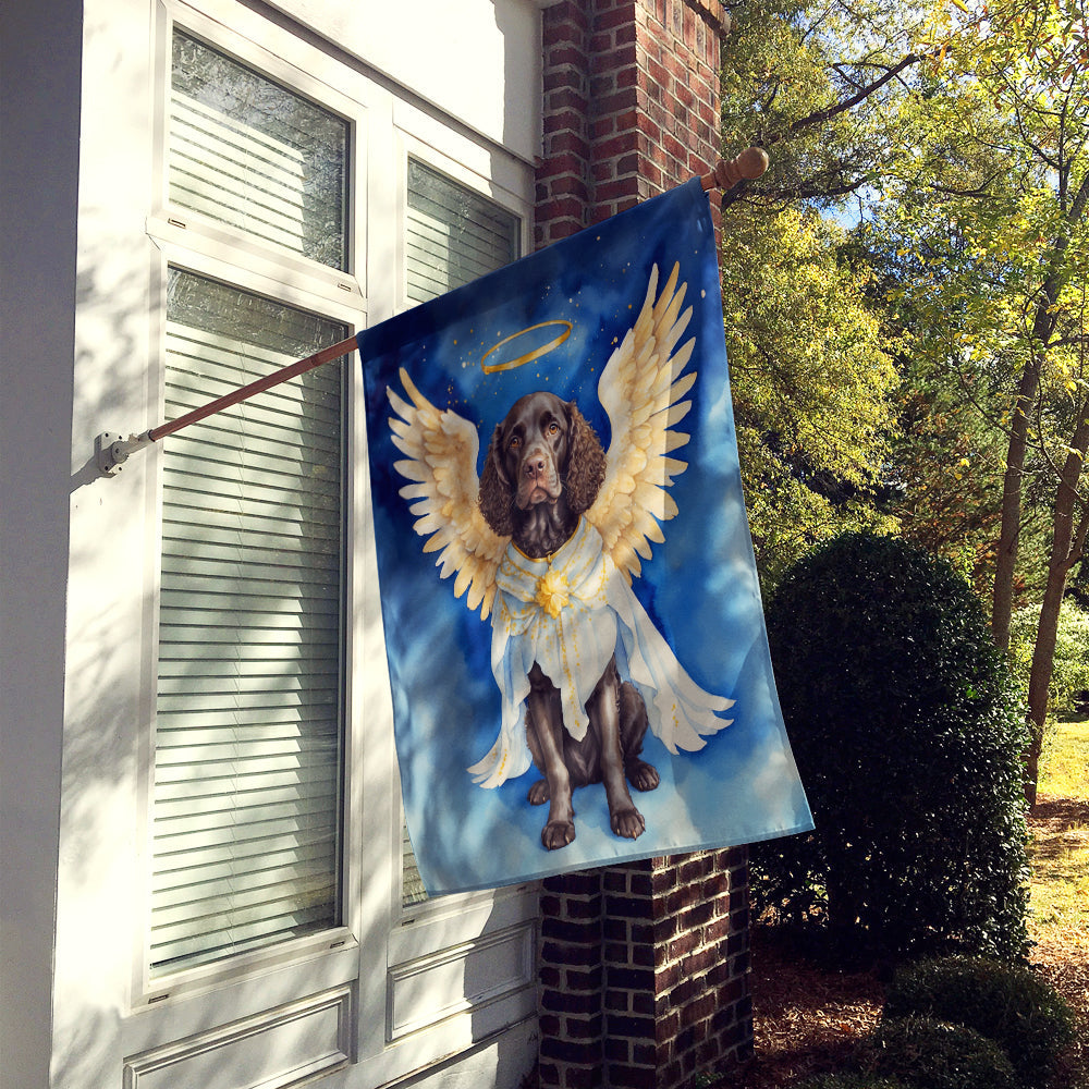 American Water Spaniel My Angel House Flag 28x40 Porch Sleeve Pole Decorative Outside Yard Banner Artwork Wall Hanging, Polyester