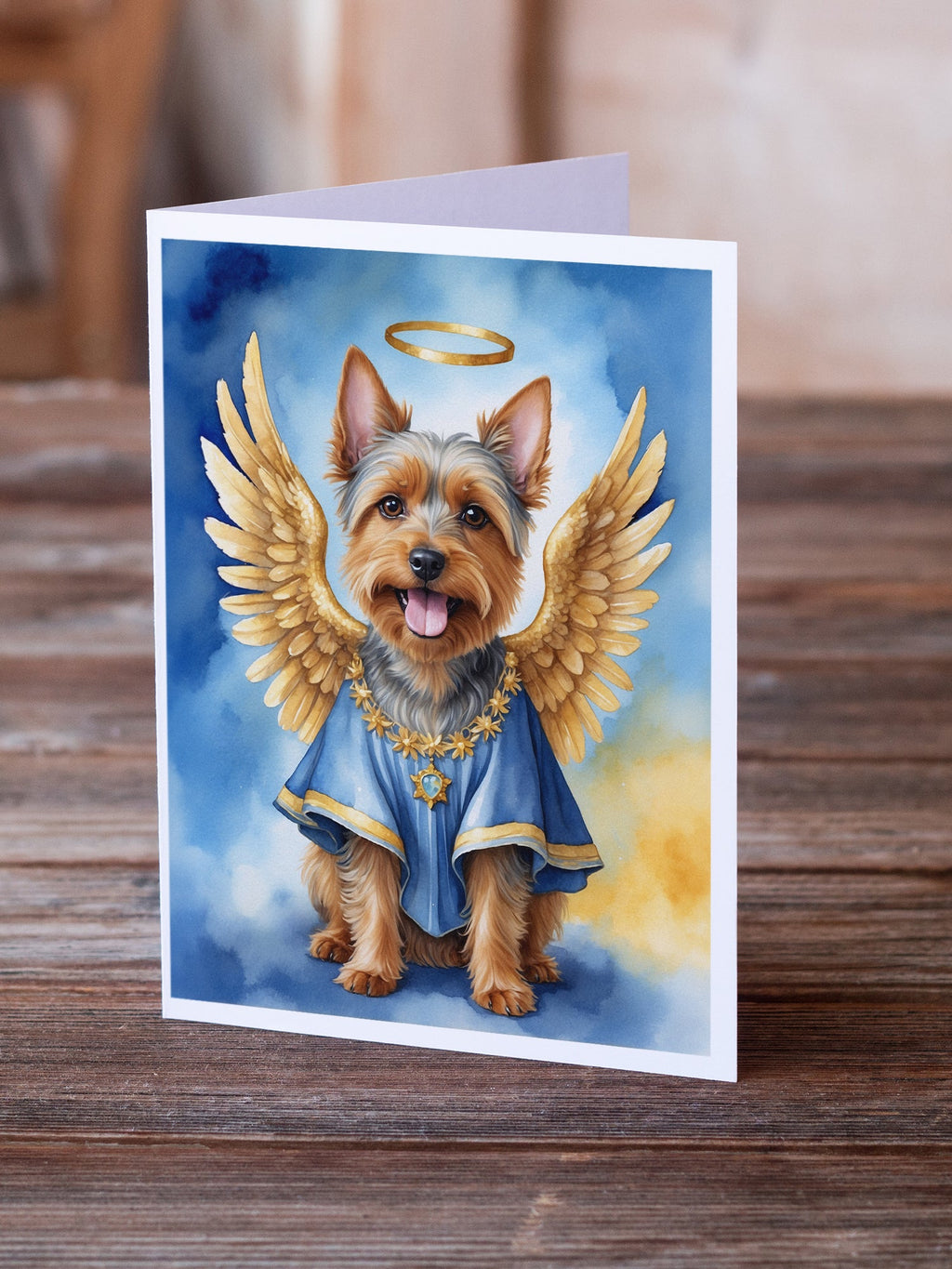 Australian Terrier My Angel Greeting Cards Pack of 8 Blank Cards with Envelopes Whimsical A7 Size 5x7
