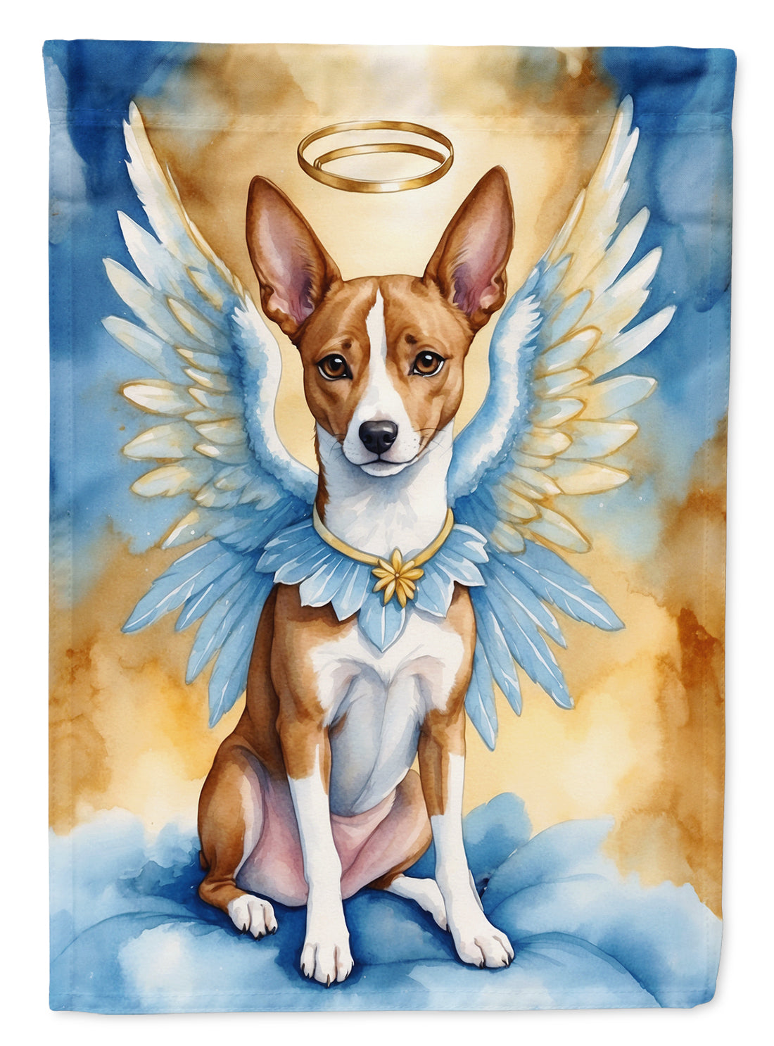 Basenji My Angel House Flag 28x40 Porch Sleeve Pole Decorative Outside Yard Banner Artwork Wall Hanging, Polyester
