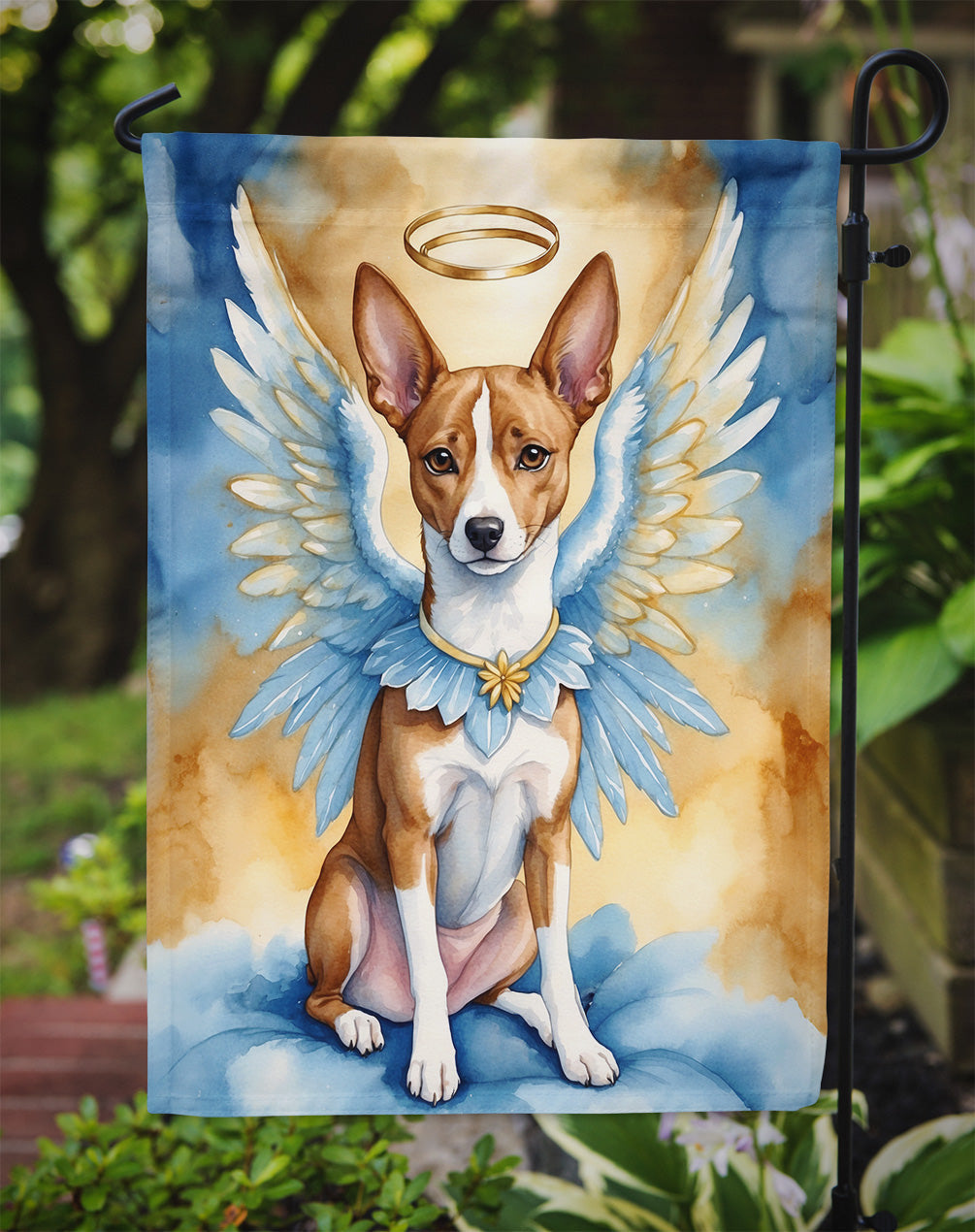 Basenji My Angel Garden Flag Mailbox Decorative Yard Banner Outside Patio Artwork for Flower Beds, Garden Size, Multicolor