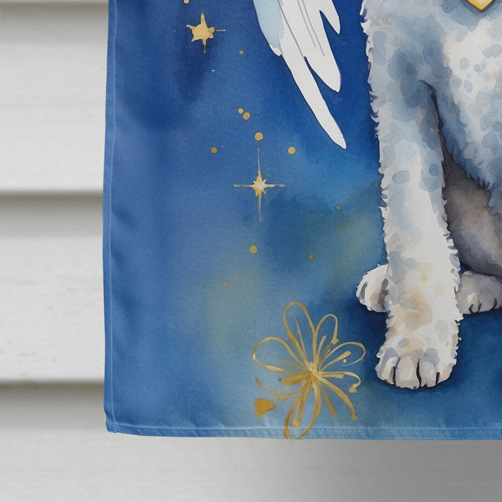 Bedlington Terrier My Angel House Flag 28x40 Porch Sleeve Pole Decorative Outside Yard Banner Artwork Wall Hanging, Polyester