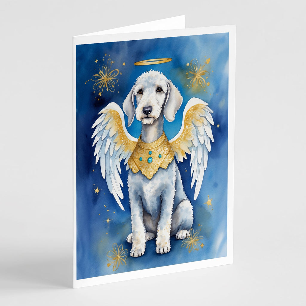 Bedlington Terrier My Angel Greeting Cards Pack of 8 Blank Cards with Envelopes Whimsical A7 Size 5x7