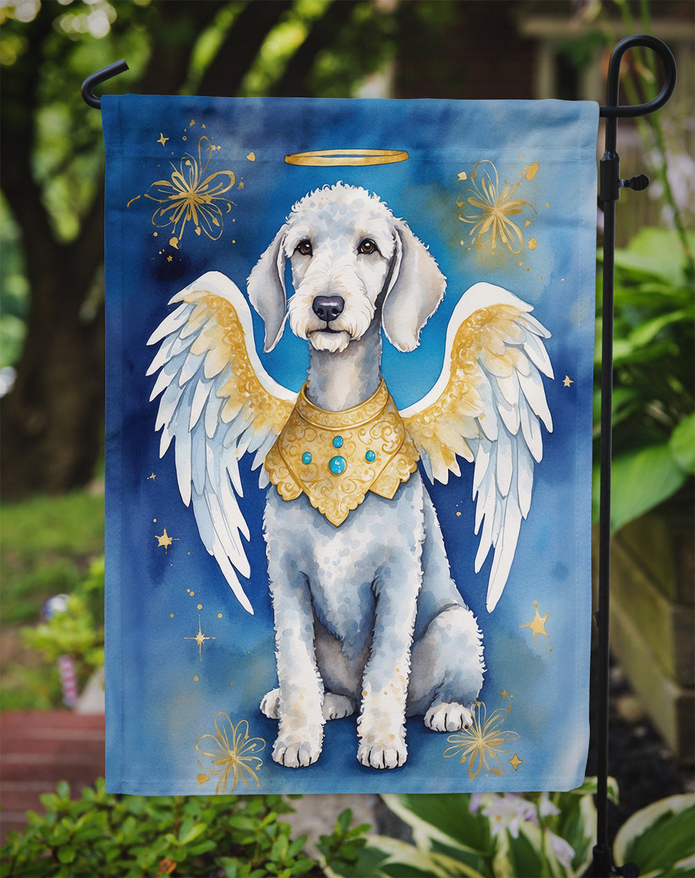 Bedlington Terrier My Angel Garden Flag Mailbox Decorative Yard Banner Outside Patio Artwork for Flower Beds, Garden Size, Multicolor