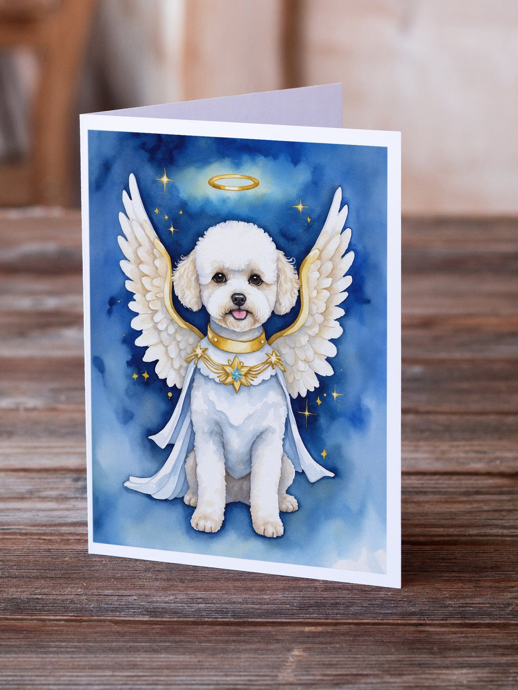 Bichon Frise My Angel Greeting Cards Pack of 8 Blank Cards with Envelopes Whimsical A7 Size 5x7