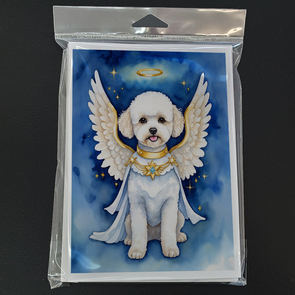 Bichon Frise My Angel Greeting Cards Pack of 8 Blank Cards with Envelopes Whimsical A7 Size 5x7
