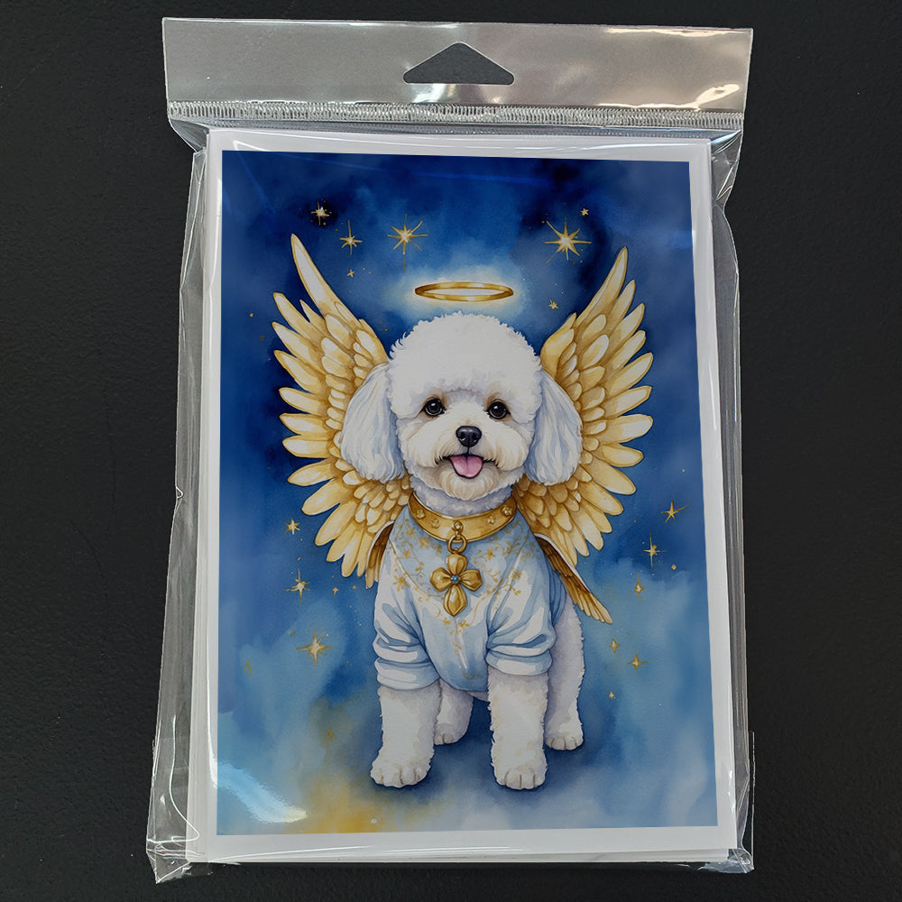 Bichon Frise My Angel Greeting Cards Pack of 8 Blank Cards with Envelopes Whimsical A7 Size 5x7